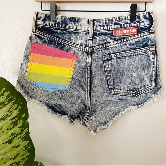 The Laundry Room Pants - The Laundry Room | Rainbow Bleached Shorts